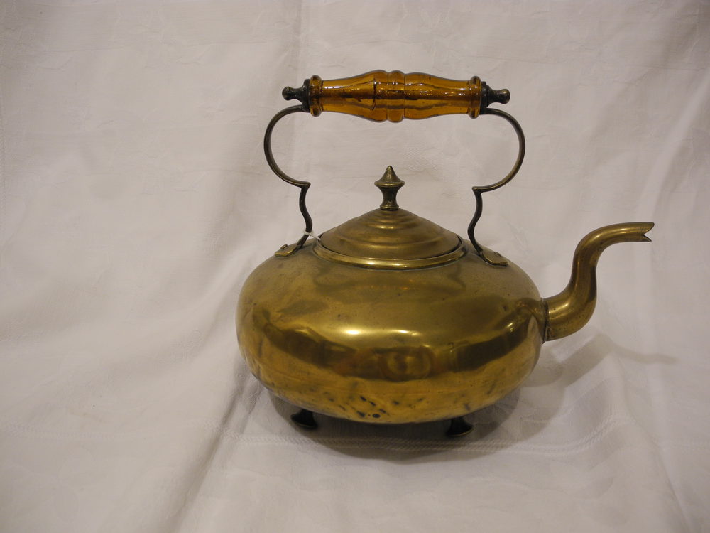 Antiques Atlas Brass Kettle With Amber Handle