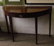 George III Inlaid Mahogany Demi-Lune Table
