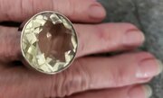 A Huge Silver & 25 Ct Citrine Statement Ring.R1/2.
