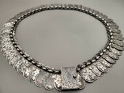 A Solid Silver Victorian Fringe Panel Necklace. 18