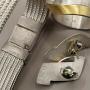 Solid Silver  Gold Accents  Woven Bracelet