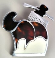  Vintage Silver Inlaid Jazz Player Brooch. 5.3cm.