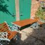 Cast Iron Garden Table and 2 Arm Chairs