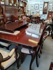 Reproduction Large Extending Table, Chairs,Carvers