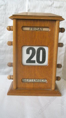 Antiques Atlas 20th Century Perpetual Wooden Desk Calendar