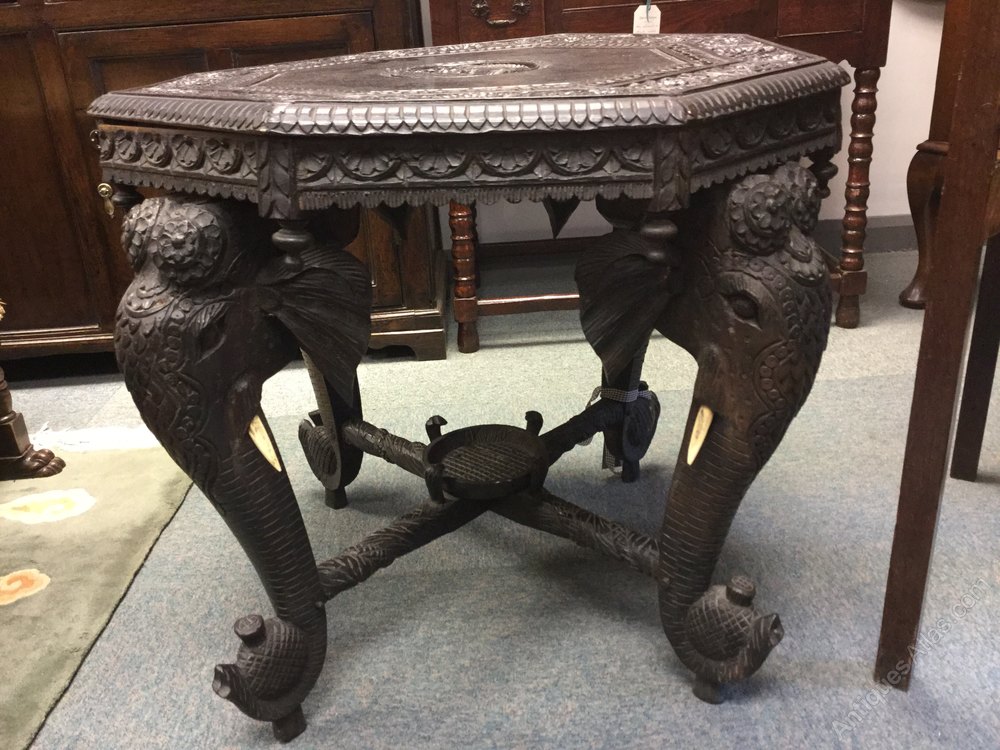 Large Indian Elephant Head Table Antiques Atlas