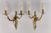 Pair Of Gilded Bronze Wall Lights 