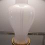 Pair White Glass Lamps