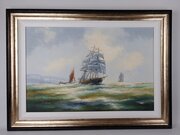 Seascape Oil On Canvass Ken Hammond Marine Picture