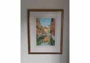 Venice Canal Scene Watercolour Canvas 