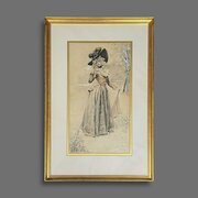 Water Colour Elegant Lady By Robert Sauber