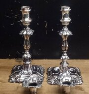 A Late 18th Century Pair Of Sheffield Plate Candle