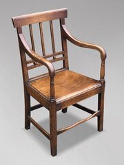 18th C George III Elm Country House Armchair