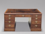 18th C George III Period Mahogany Partners Desk