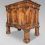 19th C French Gothic Walnut Canterbury