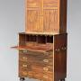 19th C Mahogany Military Cabinet on Chest