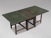 19th C Swedish Painted Top Drop-Leaf Dining Table