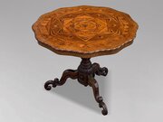 19th C Victorian Specimen Wood Marquetry Table