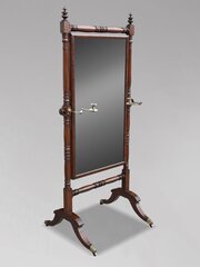 Early 19th Century Regency Mahogany Cheval Mirror