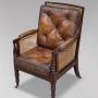George IV Period Mahogany Caned Library Bergère
