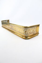 4ft Victorian Pierced Brass Fire Fender Curb Guard