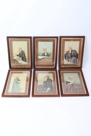 6 Antique Vanity Fair Spy Judge Lithograph Prints