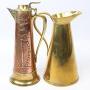 Antique Art Nouveau Copper Brass Jugs Arts Crafts