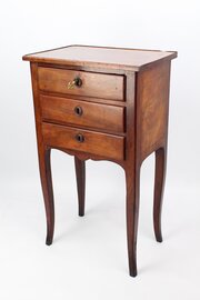 Antique French Fruitwood Bedside Chest Side Table