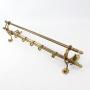Antique French Railway Brass Coat Rack Hat Stand