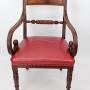 Antique Regency Mahogany Leather Carver Desk Chair