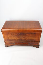 Art Deco Cedar Lined Walnut Blanket Chest / Trunk