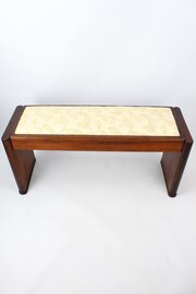 Art Deco Walnut Eavestaff Duet Piano Stool / Bench