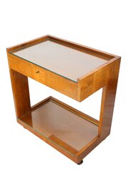 Art Deco Walnut Two Tier Trolley / Side Table