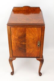 Burr Walnut Bedside Cabinet Pot Cupboard
