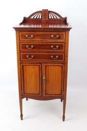 Edwardian Mahogany Inlaid Music Cabinet