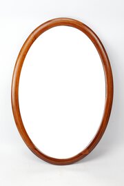 Edwardian Mahogany & Inlaid Oval Hall Mirror