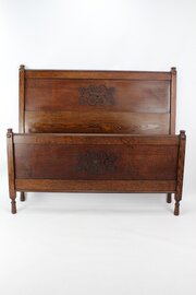Edwardian Oak Double Bed Vono Bedframe Bedstead