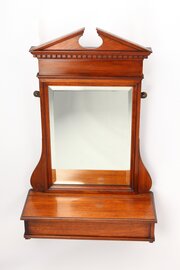 Edwardian Walnut Valet Hall Mirror With Glove Box