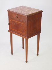 French Bedside Cabinet - Marble Top Pot Cupboard