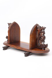 Gothic Revival Oak Book Stand / Book Rack 
