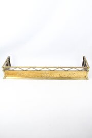 Large Victorian Brass Arts Crafts Fire Fender 4ft3
