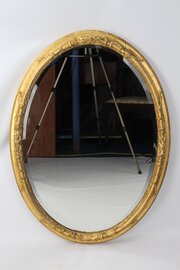 Large Victorian Oval Gilt Wall Mirror