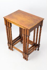 Nest 3 Antique Bobbin Turned Oak Coffee Tables