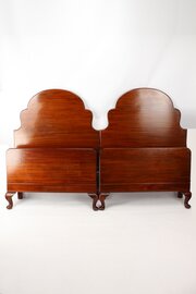 Pair Art Deco Mahogany Single Beds Vono Bedframes