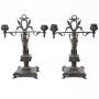 Pair Regency Egyptian Revival Bronze Candelabra