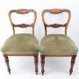 Pair Victorian Rosewood Balloon Back Chairs