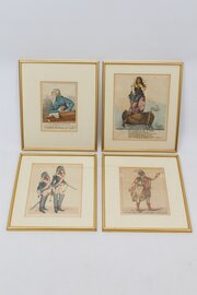 Set 4 Antique Georgian Etchings By Robert Dighton