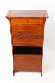 Slim Edwardian Walnut Music Cabinet /Hall Cupboard