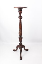 Tall Edwardian Mahogany Plant Stand / Torchère