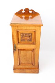 Tall Victorian Ash Bedside Cabinet Pot Cupboard